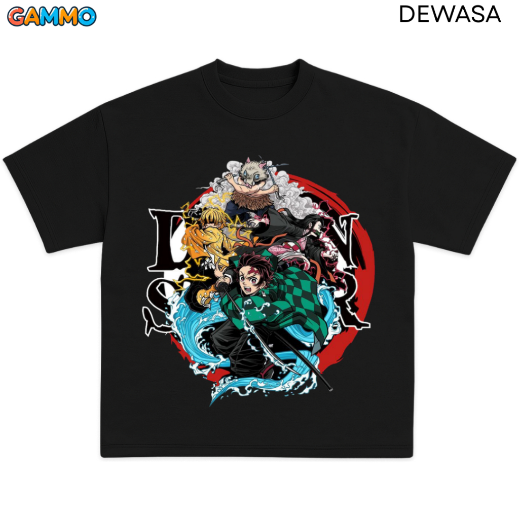 เสื้อยืดผู้ใหญ่ Demon Slayer สําหรับผู้ชายและผู้หญิง