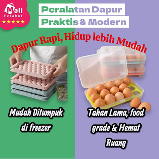Mall Perabot | Box Telur 15 Sekat Portable Egg Box Tempat Simpan Kotak Telur Serbaguna 1Kg =10 Pcs