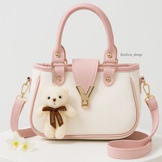 Tas selempang wanita ALESHA terbaru lucu dan elegan free gantungan boneka/ tas viral cocok untuk OOTD an