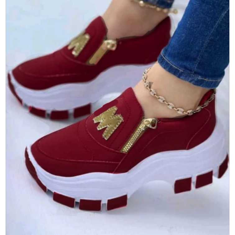MARS-Womens Slip-On Shoes อายุ 23-32 Years Womens Zipper Shoes FREE-BOX