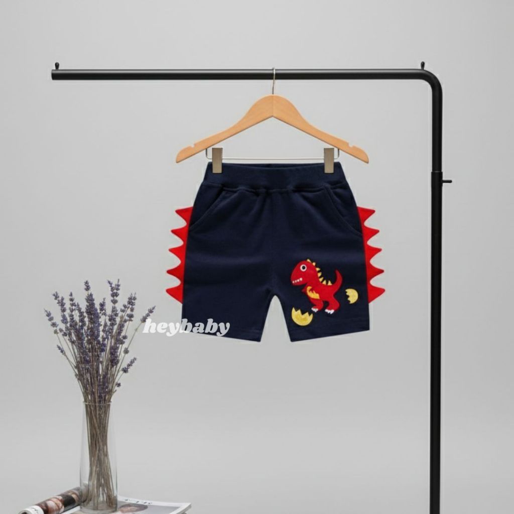 HEYBABY-Password Baby T-Rex Pattern Shorts, กางเกงจ็อกเกอร์สําหรับเด็ก 1-7 ปี