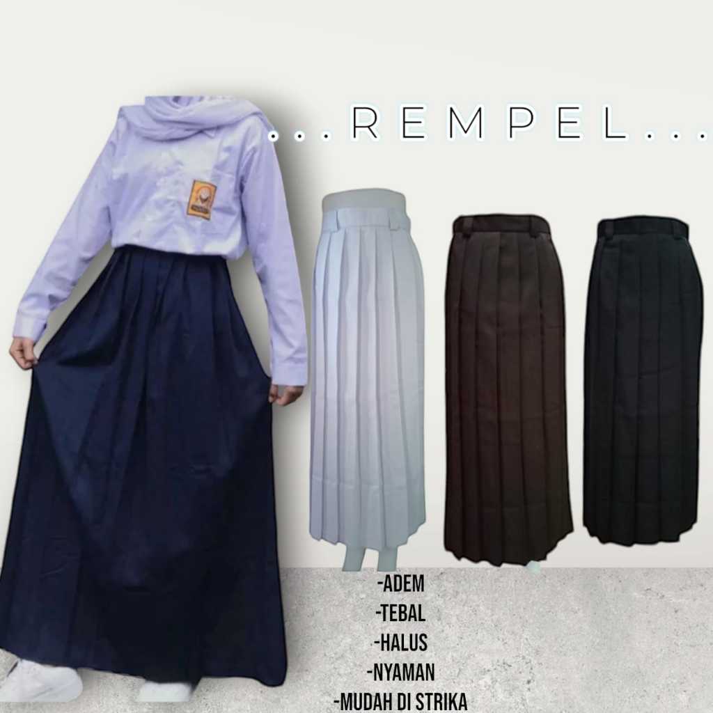 กระโปรงชุดนักเรียนเต็มตัวยาวไม่ยืดหยุ่นสําหรับมัธยมต้น/นักเรียนมัธยมต้นอิสลาม น้ําเงิน น้ําตาล ดํา ขาว เกรด 1 2 3 มัธยมต้น/นักเรียนมัธยมปลาย