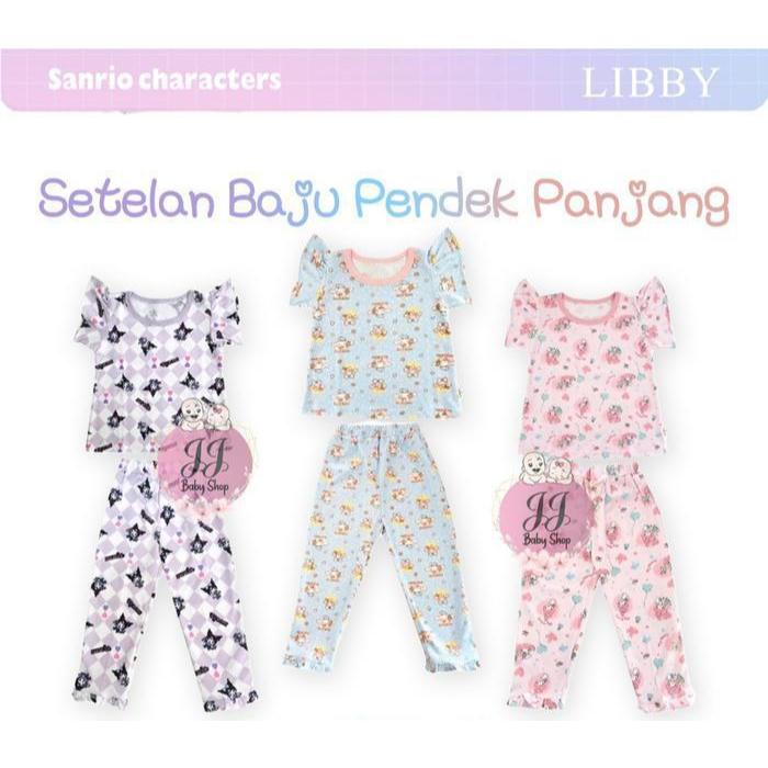 LIBBY SANRIO BABY & CHILDRENS SUITS SHORT SHIRT LONG PANTS SIZE S, M, L, 2L, XL, XXL, 4Y, 6Y, 8Y, 10