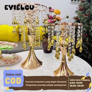Eyre  Perlengkapan pernikahan putri duyung elektroplating trotoar penanam rak bunga besi simulasi dekorasi bunga vas emas ornamen kerajinanWedding supplies mermaid flower guide iron flower rack simulation flower decoration gold vase craft
