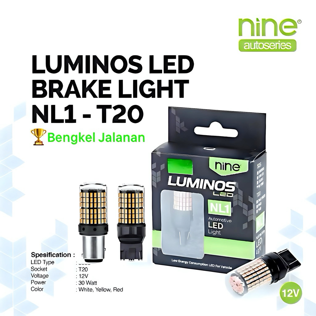 ไฟเลี้ยวรถ FLASHING LUMINOS ยางเบรค T20 BA15s BAU15 หมุน NINE AUTOSERIES ไม่มี