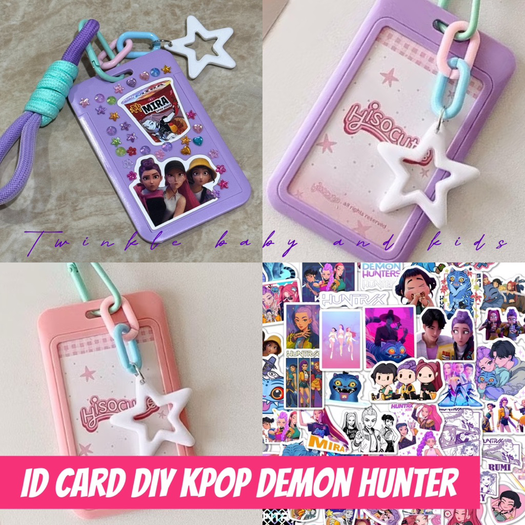 GANTUNGAN ID CARD HOLDER โฟโต้การ์ดรูปถ่ายสติกเกอร์ KPOP DEMON HUNTER RUMI ZOEY MIRA พวงกุญแจ STRAP 