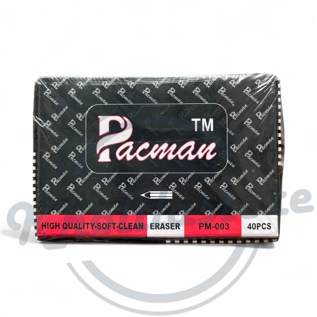 (40 ชิ้น) Pacman Small Eraser / ยางลบดินสอสีขนาดเล็ก / Pacman Stip สีดําและสีขาว