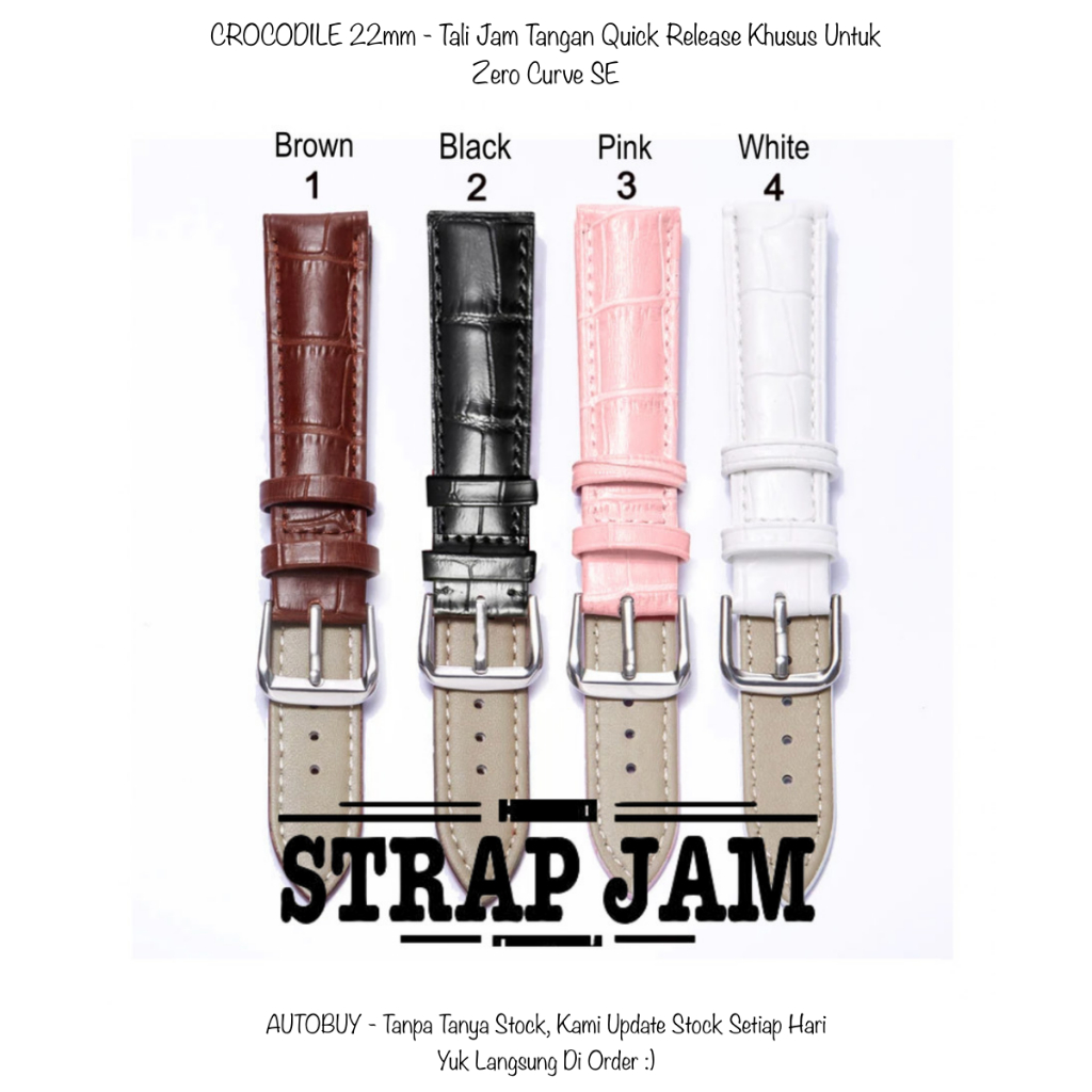 สายจระเข้ 22mm Zero Curve SE - สายนาฬิกาหนัง