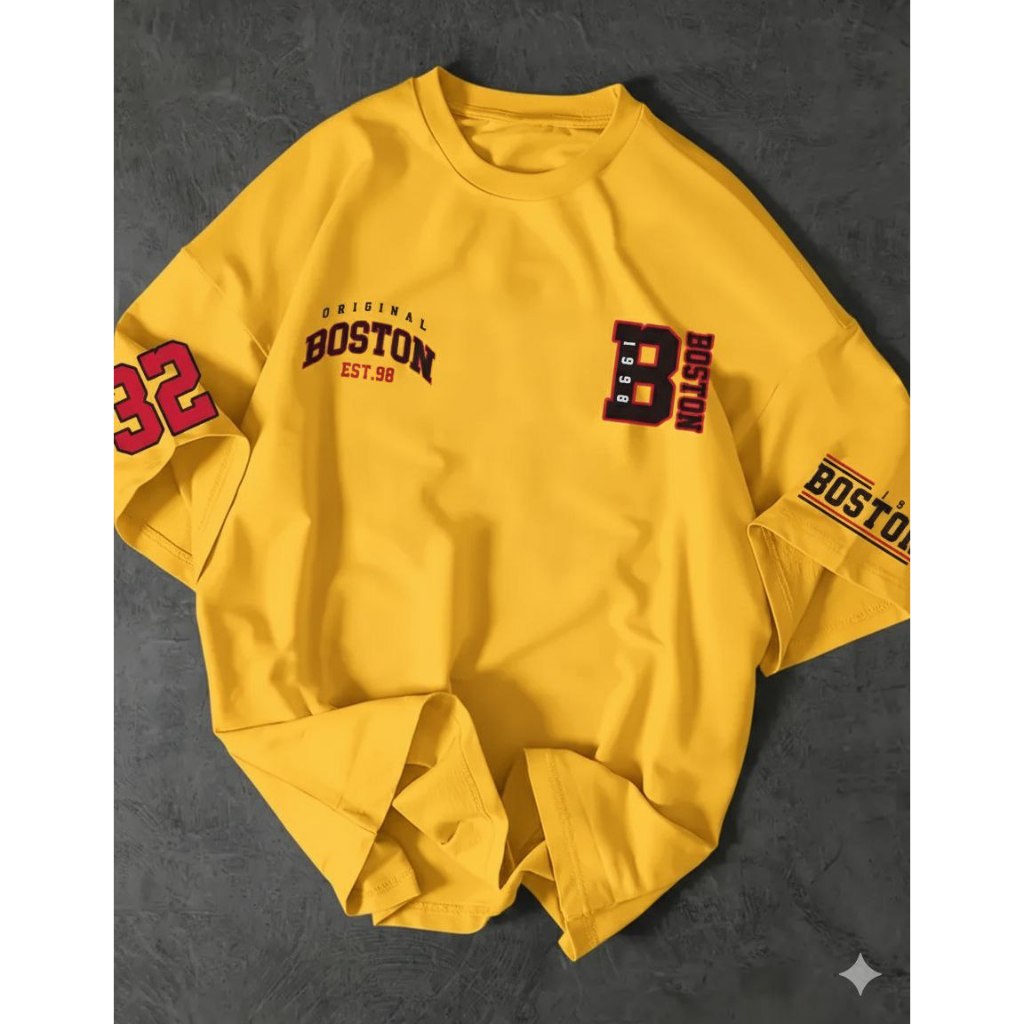 BOSTON เสื้อยืดขนาดใหญ่เสื้อยืด 7XL 6XL 5XL 4XL 3XL 2XL XL LM Jumbo เสื้อยืดสําหรับผู้ชายและผู้หญิง