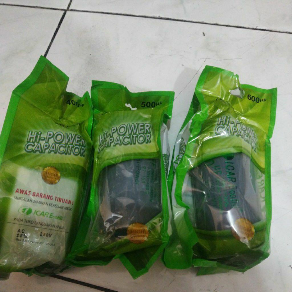 หมวกไอคาร์ 400uf/500uf/600uf 250v ตามรูปถ่าย