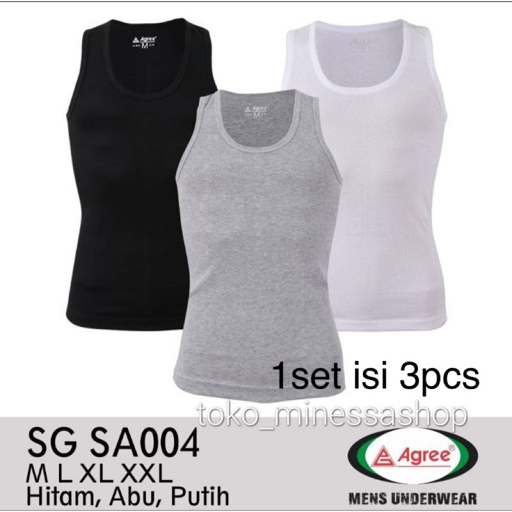 (3 ชิ้น) Agree เสื้อกล้ามผู้ชาย/Oblong SG004/SA006
