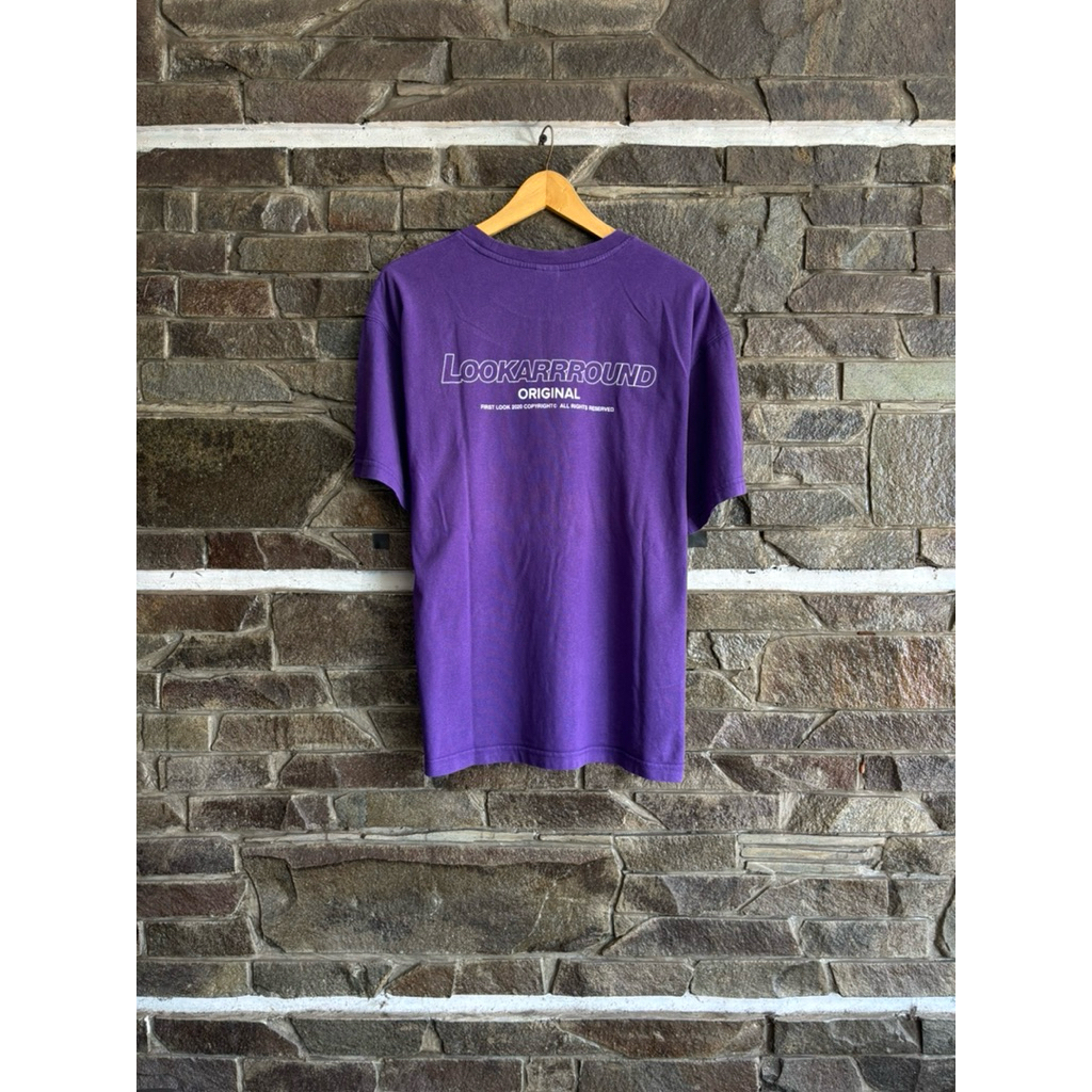 Lookarrround / First Look • Original Back Logo Tee / เสื้อยืด Streetwear Korean Size M fit L Prelove