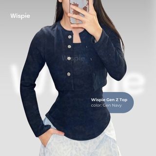 Wispie Gen Z Top | Atasan Rib Wanita kombinasi dengan Cardigan