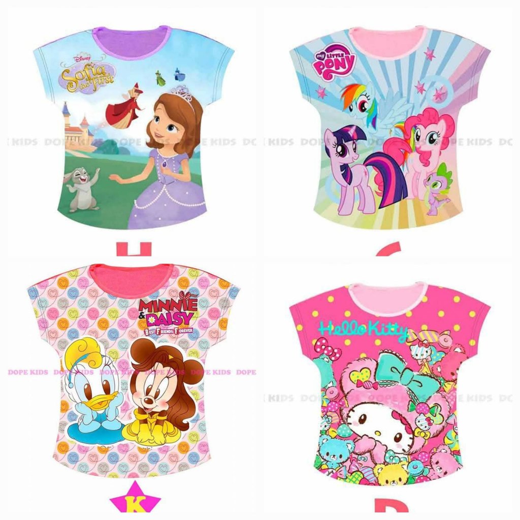 Hello Kitty เสื้อยืดแขนสั้น Little Pony สําหรับเด็กผู้หญิง