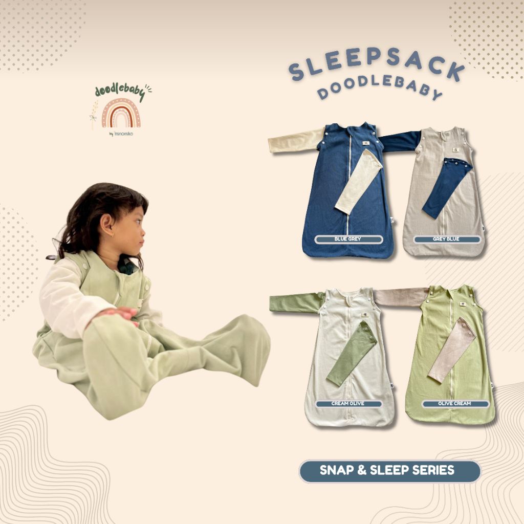 Doodlebaby Sleepsack Snap & Sleep Series (ปลอกถอดได้) (TOG 0.75) ถุงนอนเด็กสําเร็จรูป
