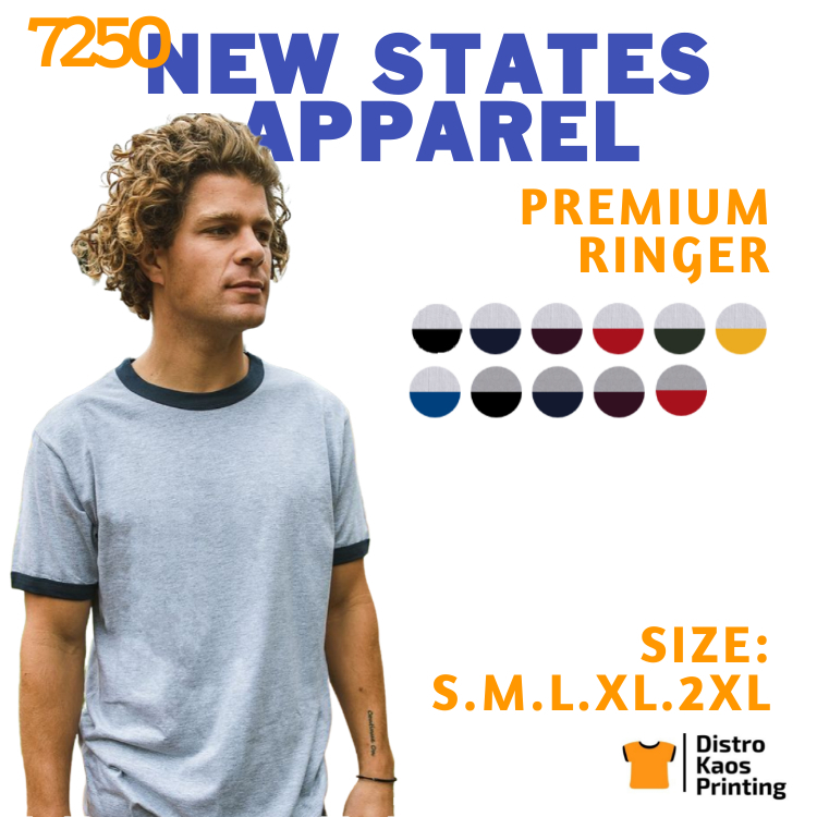KATUN RINGER PLAIN T-SHIRT NSA Premium Cotton 7250 Original | เครื่องแต่งกายของสหรัฐอเมริกาใหม่ | เส