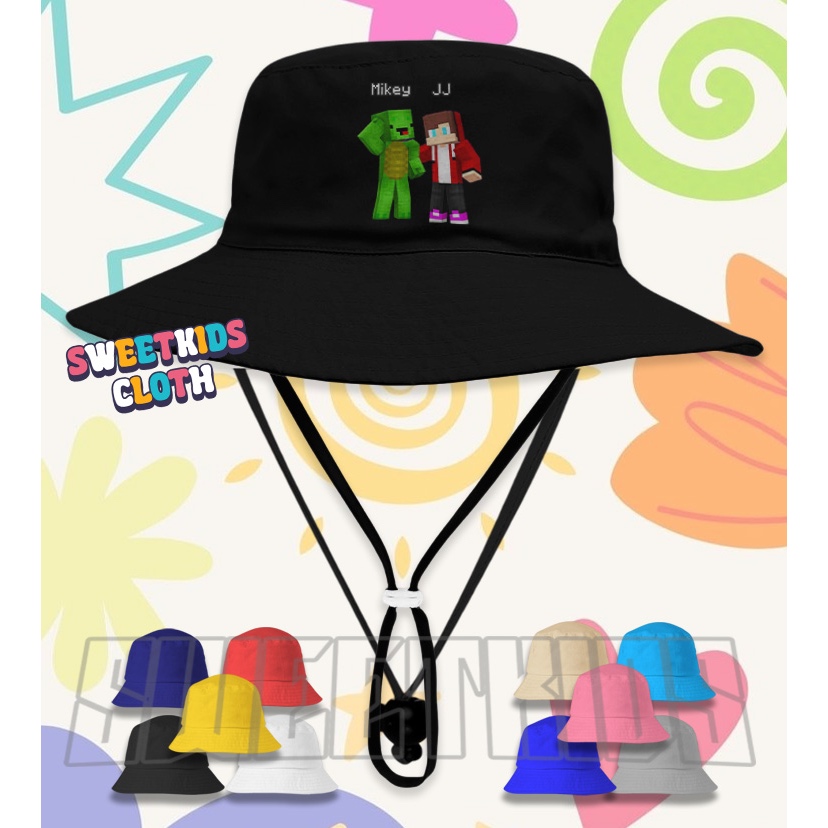 Mikey และ Jj Minecraft Kids Jungle Bucket Hat / Minecraft Jj Mikey Kids Jungle Hat
