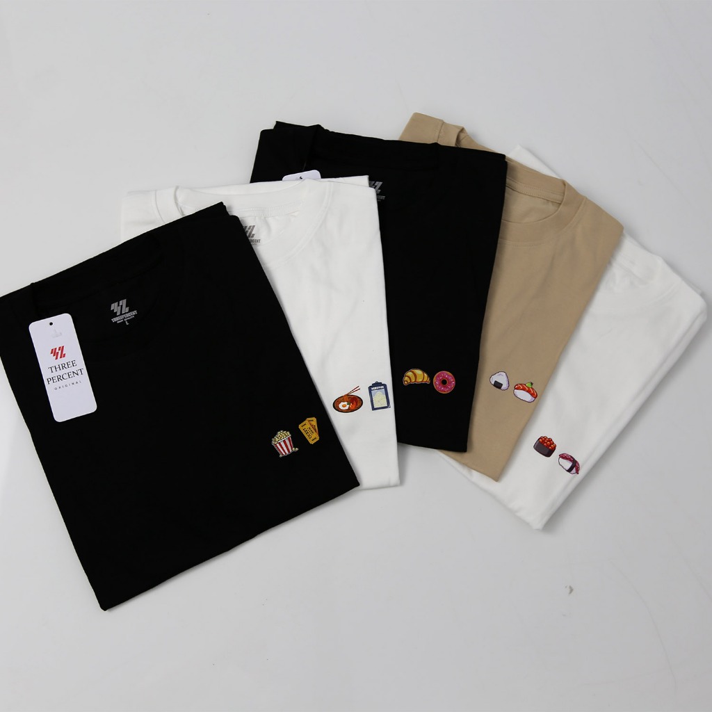 REPLACEMENT / THREE PERCENT / 3% / DISTRO T-SHIRT MENS T-SHIRT COTTON COMBED 30S SHORT SLEEVE - FOOD