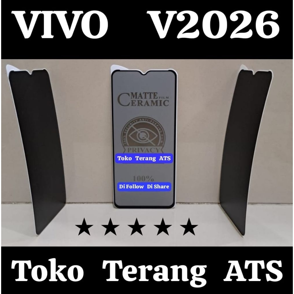 ฟิล์มด้าน Ceramic Privacy Anti-Spy สําหรับ Vivo V2026 Y12S Type