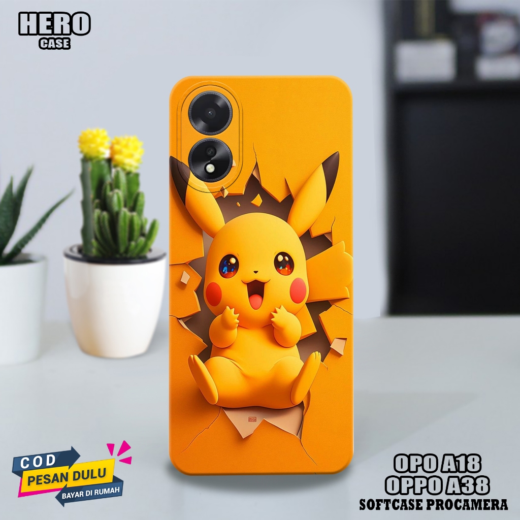 เคส OPPO A18 / A38 (Pikach) OPPO A18 / A38 Hp - เคส Hp - เคสล่าสุด - เคส - Softcase - เคส Softcase G