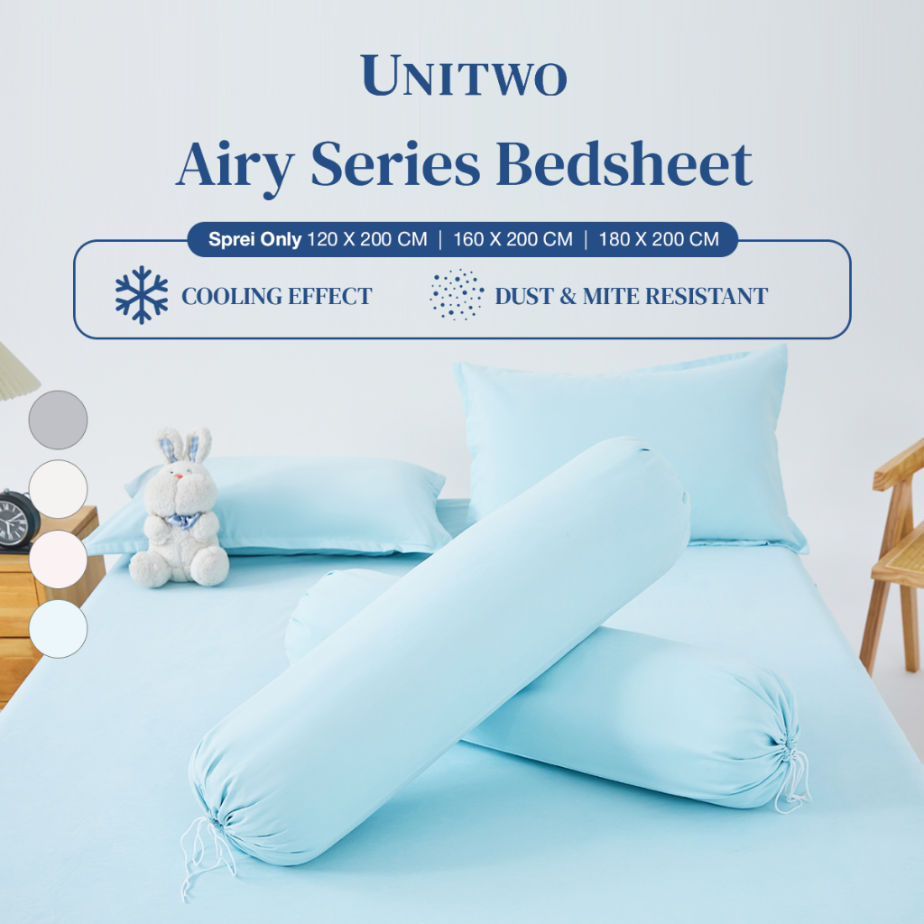 Unitwo Premium Airy [ชุดผ้าปูที่นอน] ผ้าปูที่นอนแบบนุ่ม - Airy Series Ultra Soft Plain Motif