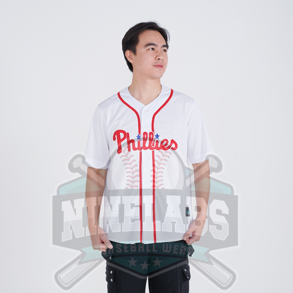 CUSTOM Phillies เสื้อเบสบอลสีขาวสําหรับผู้ชายและผู้หญิง