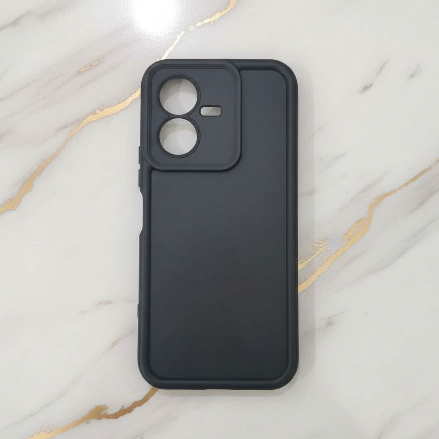 Softcase MATTE ROSE BLACK Casing Vivo Y22, Vivo Y22s Deep Protection