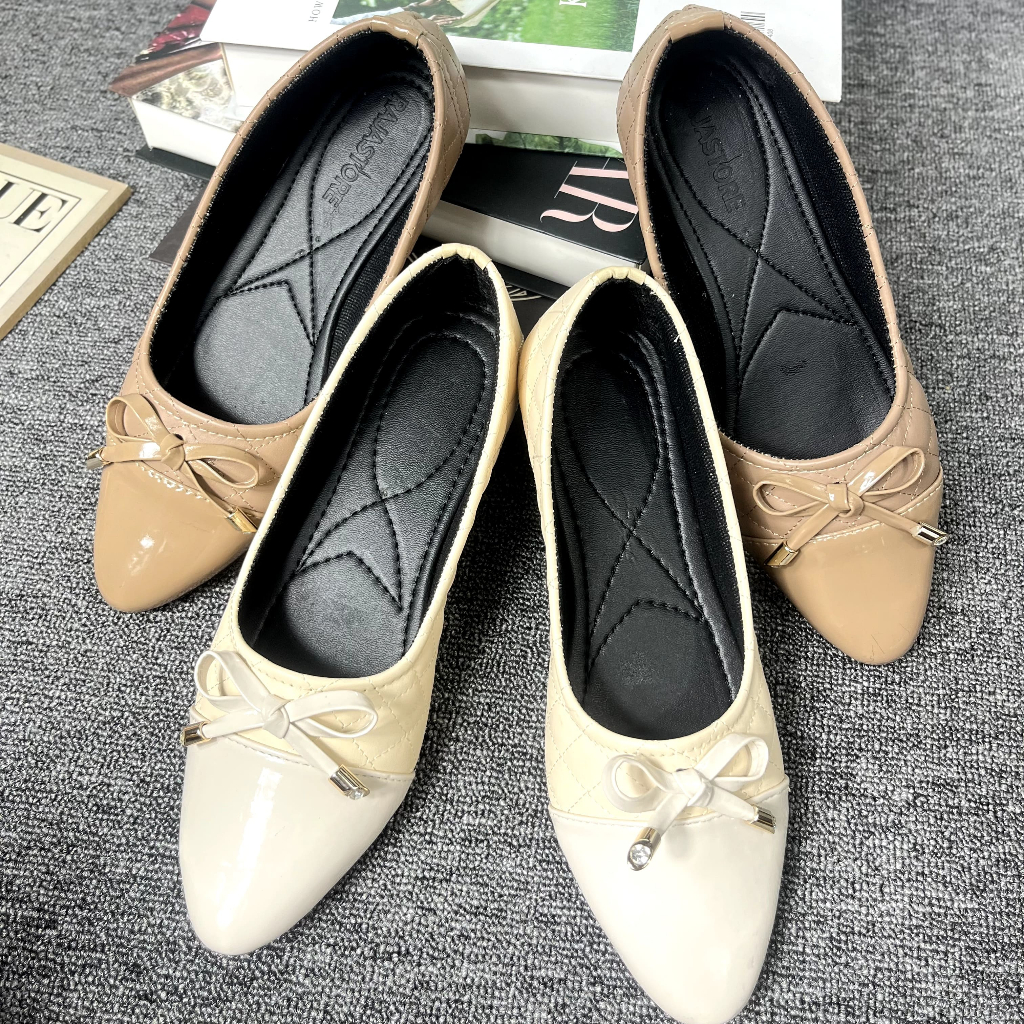 Aaesha Flatshoes Women BALEVA Ballerina Premium Ribbon Strap Casual Slip On ASH002