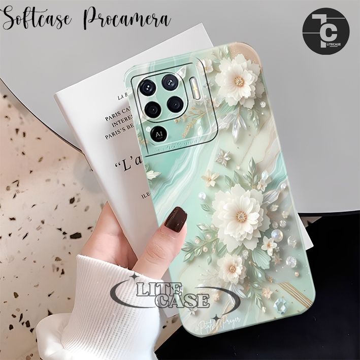 ซิลิโคน Hp Oppo Reno 5F 4F 7Z 8Z Reno 4 4G 5 4G 5G 6 4G ล่าสุด Blue Flower motif - Liquid Procamera 
