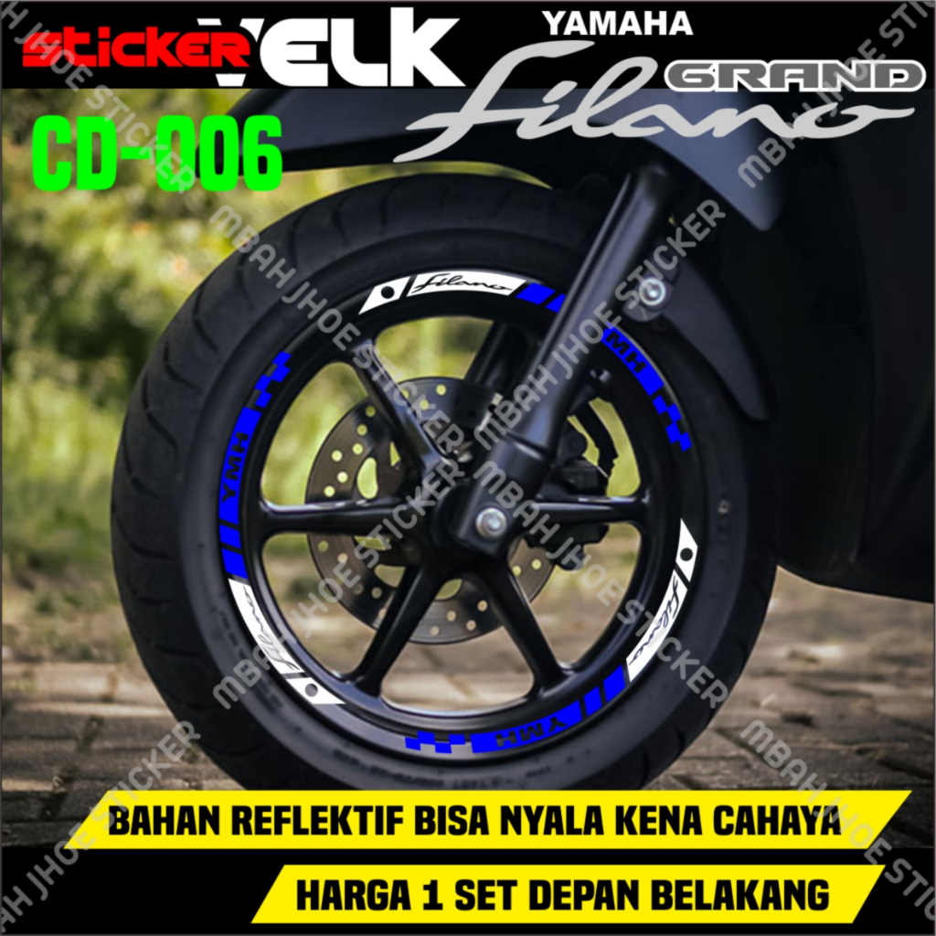 YAMAHA FILANO สติ๊กเกอร์ตัดมอเตอร์ไซค์ 1 ชุด FRONT AND REAR CD-006
