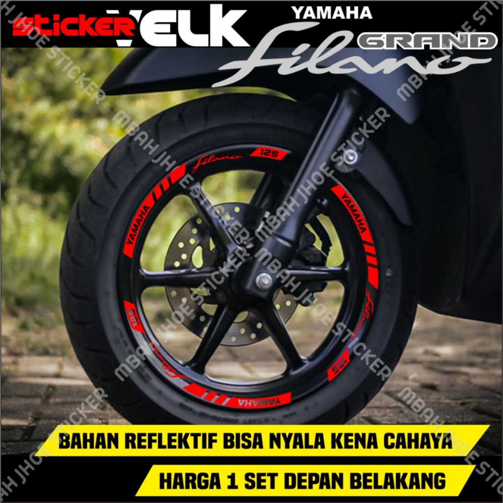 YAMAHA FILANO MOTORCYCLE RIMS STICKER 1 ชุด FRONT AND REAR CD-007