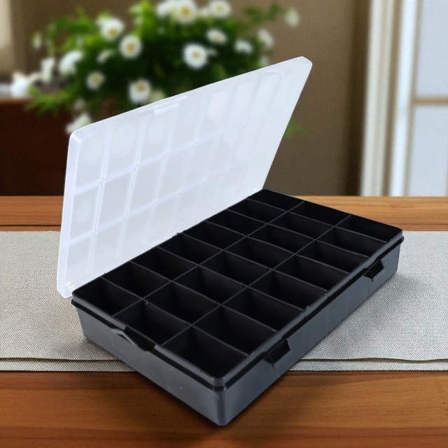 Gegedbako - Multifunctional 24-Slot Grid Storage Organizer - INU113 - สีดํา