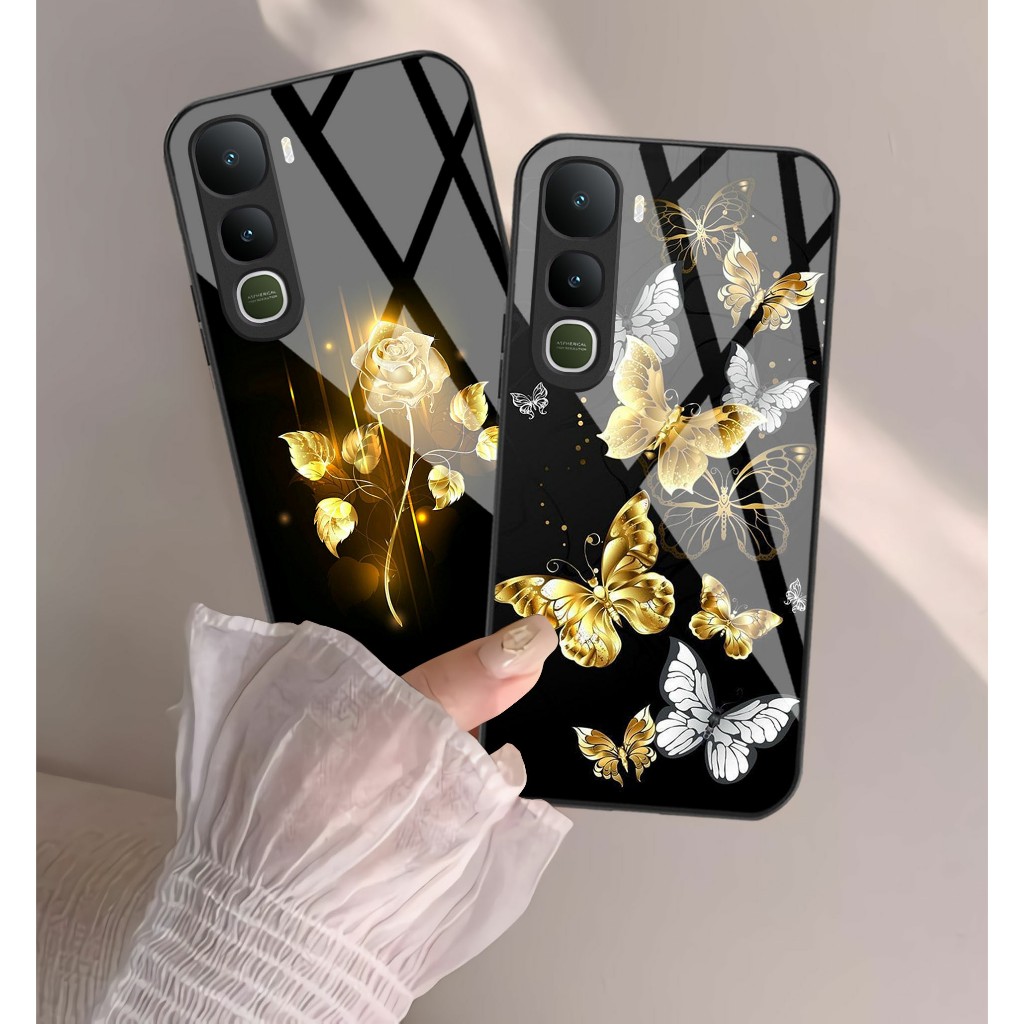 {F711} VIVO Y400 Glass Softcase - VIVO Y400 HP Casing - เคส VIVO Y400 NEW CAMERA PROTECTOR