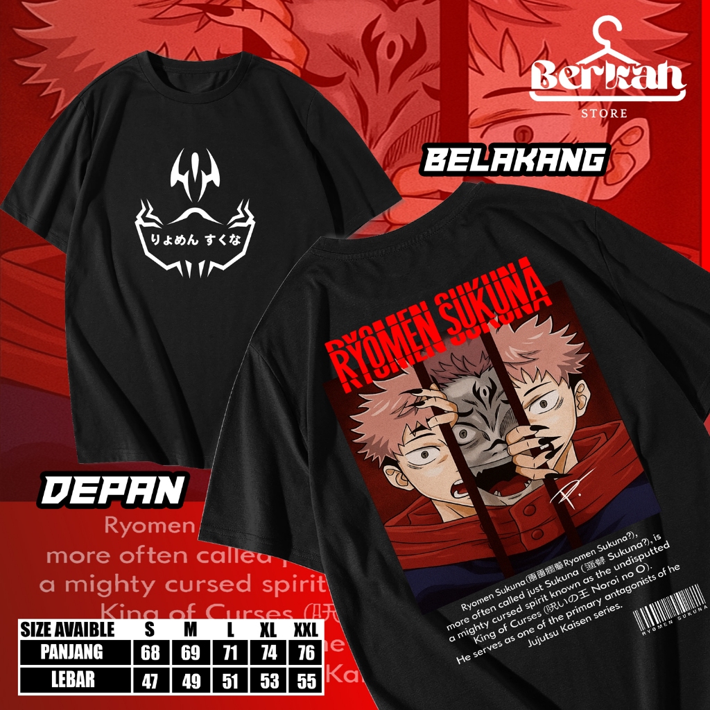 RYMEMEN SUKUNA PREMIUM T-SHIRT / JUJUTSU KAISEN / ANIME DISTRO T-SHIRT