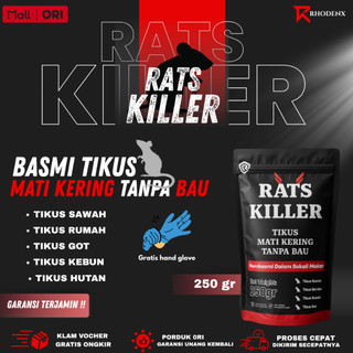 RatKiller Racun Tikus Mati Kering Tanpa Bau / Umpan Pembasmi Tikus 250 Gram 100% Original Bergaransi