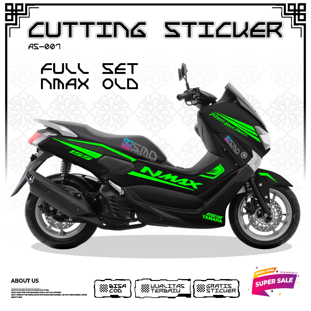 การก่อสร้างแบบแถบ MOTIF TERBAU YAMAHA NMX OLD 155