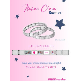 Nilore Italian Charm Bracelet || sudah jadi gelang || stainless steel || Grade A