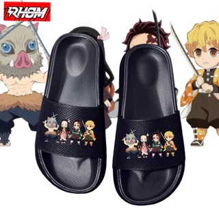 DEMON SLAYER รองเท้าแตะเด็กตัวอักษรขนาด 26-35 Unisex