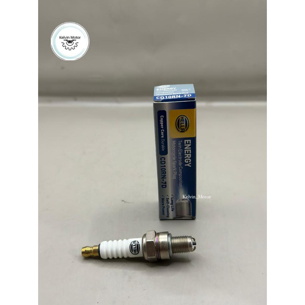 HELLA Dual Tip CD10RN-7D หัวเทียนรถจักรยานยนต์สําหรับ Vixion Jupiter MX Aerox Xeon CS1 Nova Sonic Th