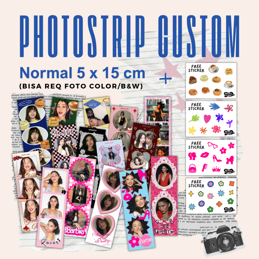 Photostrip ปกติแบบกําหนดเอง 5 x 15 ซม. กันน้ํา + FREEBIES | | Photobooth Photobooth