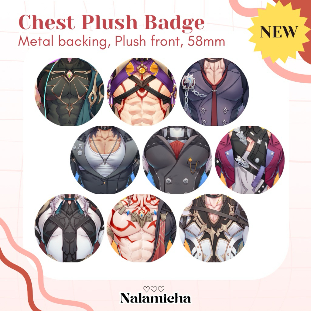 SAMPO Chest Plush Badge ตัวละคร Alhaitham Itto Wriothesley Manato Lycaon แชมพู Jingyuan Mydei Painon