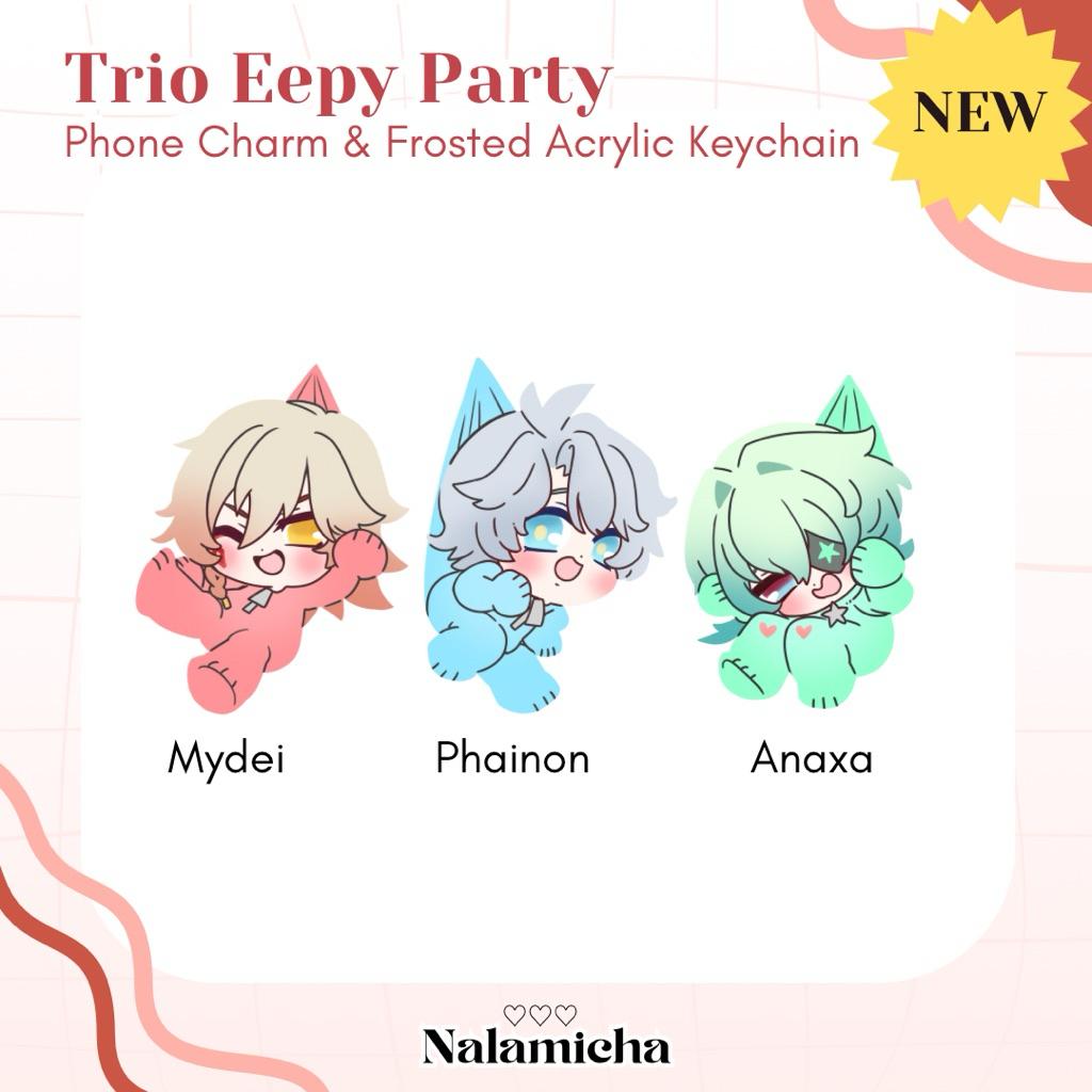 HSR Phonecharm และ Frosted พวงกุญแจอะคริลิค โดย Nazicha Painon Mydei Anaxa Chibi