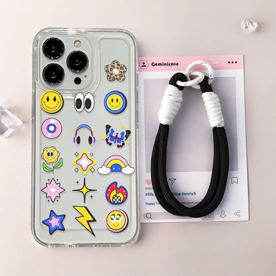 CASING SOFTCASE CLEAR LANYARD STRAP PREMIUM CLEAR COMPATIBLE สําหรับ ITEL CITY 100 S25 ULTRA S23 PL 