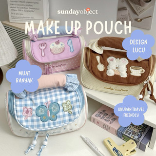 SUNDAYOBJECT Tas Make Up Besar Kotak Pensil Lucu Pouch Make Up Pencil Case Aesthetic