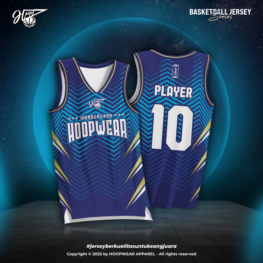 AZURE STRIKE เสื้อบาสเก็ตบอลการพิมพ์เต็มรูปแบบระดับพรีเมียมฟรีหมายเลขชื่อและด้านหลังแบบกําหนดเอง