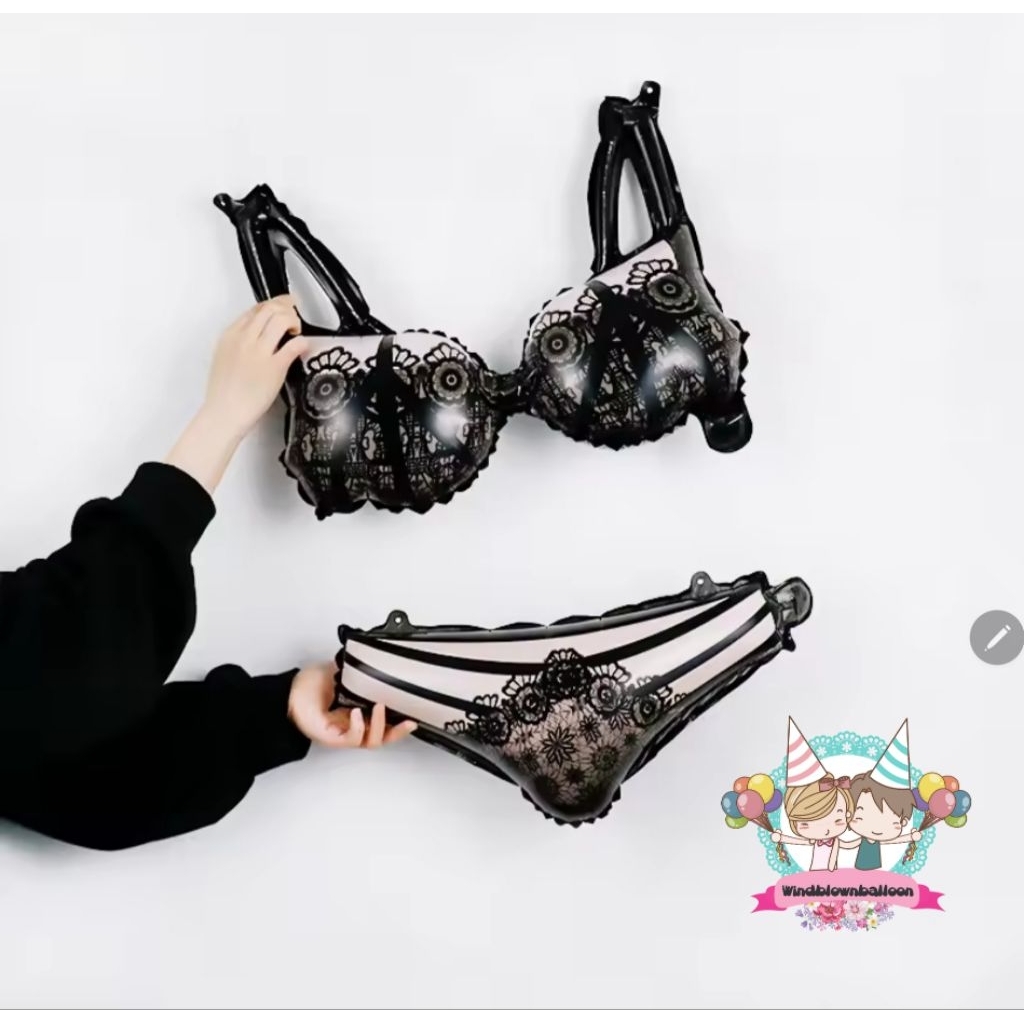 WINDBLOWN FOIL Balloon BIKINI BRA & UNDERWARE SET สําหรับ BRIDAL SHOWER GROOM BRIDE TO BE PARTY