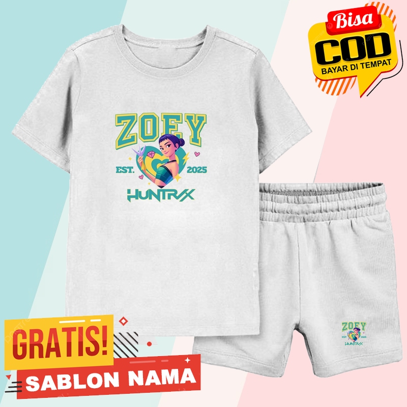 Zoey Huntrix Kpop Demon Hunters ชุดเสื้อยืดเด็ก - Zoey Huntrix Kpop Demon Hunters เด็กชายและเด็กหญิง