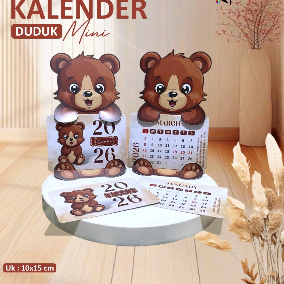 (BEARD) SITTING CALENDAR 2026 - ASTHETIC DESK CALENDAR - MINI CALENDAR SOUVENIR