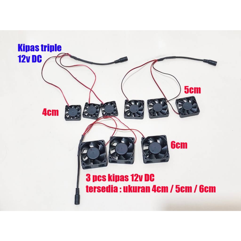 Triple 12v dc พัดลมหญิง 6 ซม.5 ซม.4 ซม.Cooler cooling Cooler 3 pcs พัดลมสูญญากาศไอเสีย air 6 5 4 ซม.