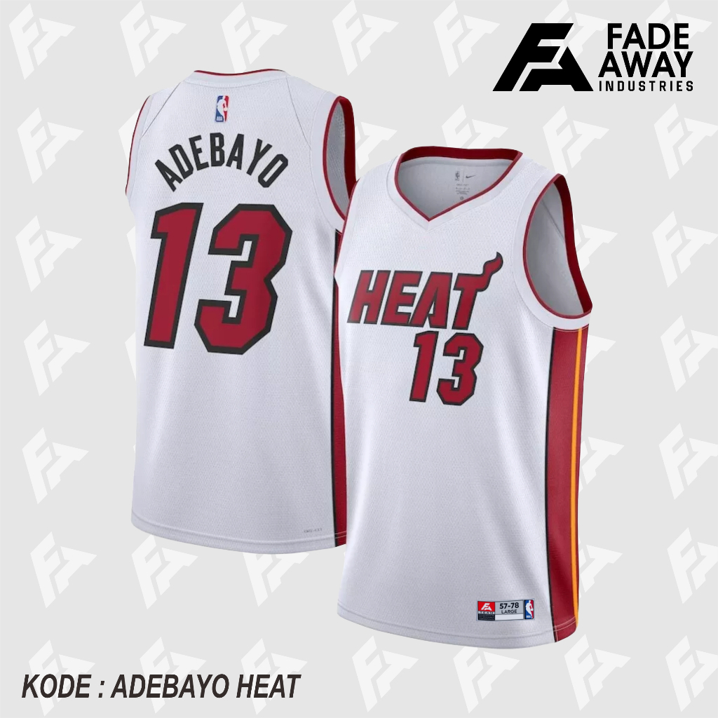 ADEBAYO 13 MIAMI HEAT WHITE BASKETBALL JERSEY